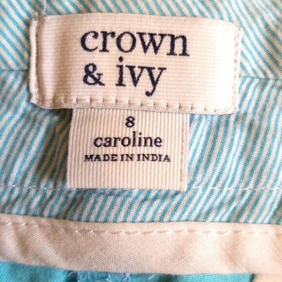 5/$55 Crown & Ivy robin's egg blue shorts - cotton blend front pockets - 8 - Picture 3 of 4